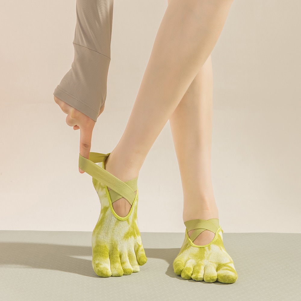 Grip Sock Yoga - Meias de Yoga Femininas Tie-Dye com